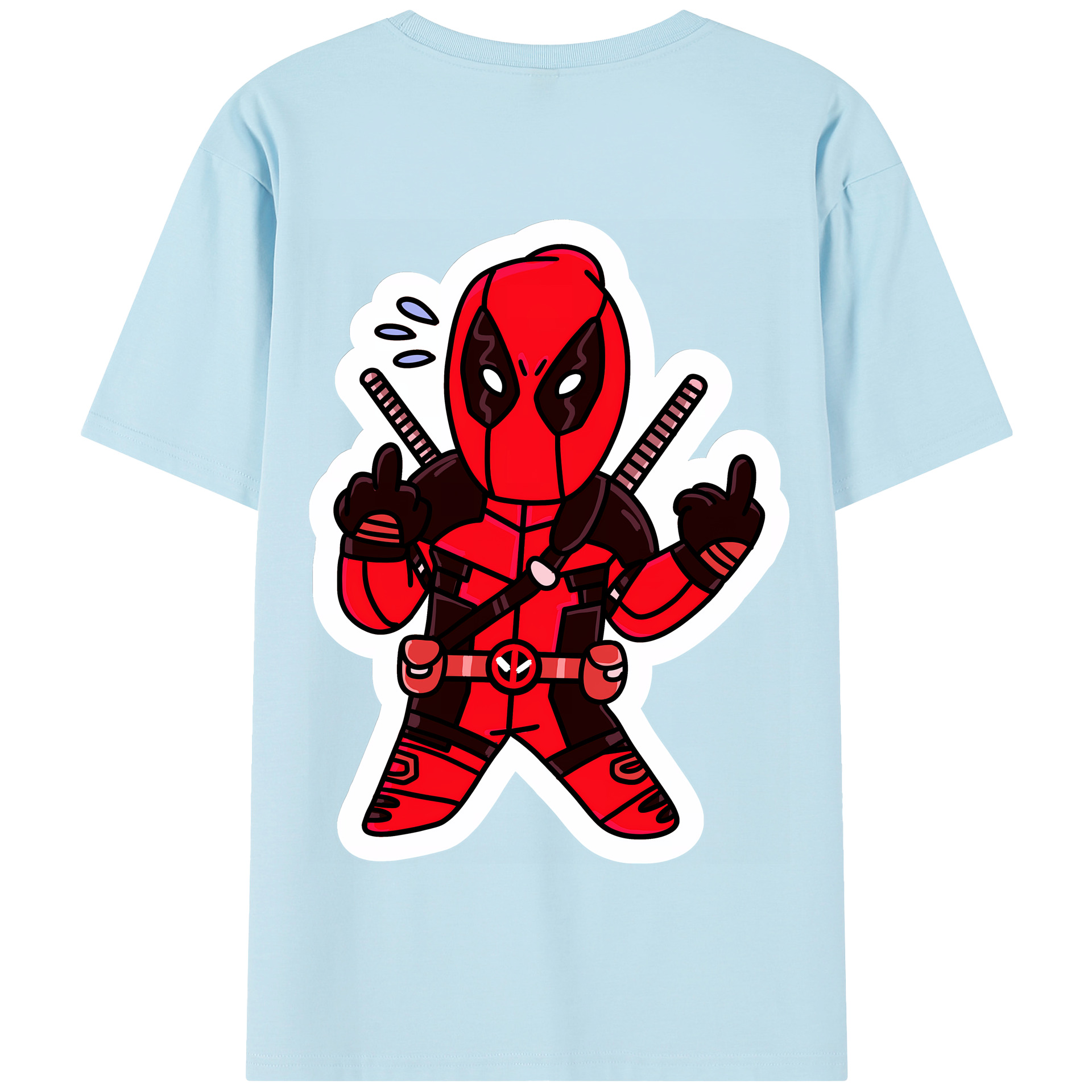 （画像用） Deadpool デッドプール 綿100％半袖Tシャツ（背面プリント）